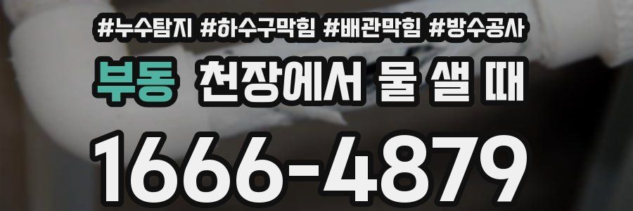 부동 천장에서 물 샐 때