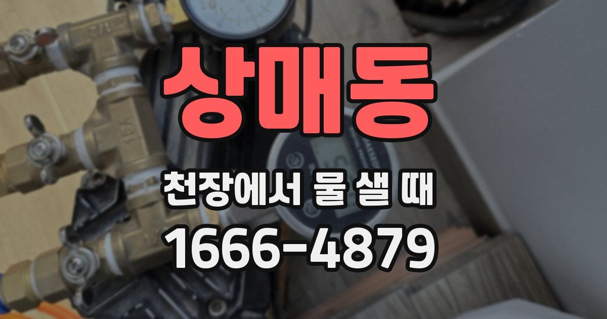 상매동 천장에서 물 샐 때