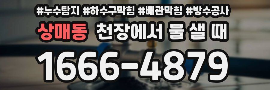 상매동 천장에서 물 샐 때