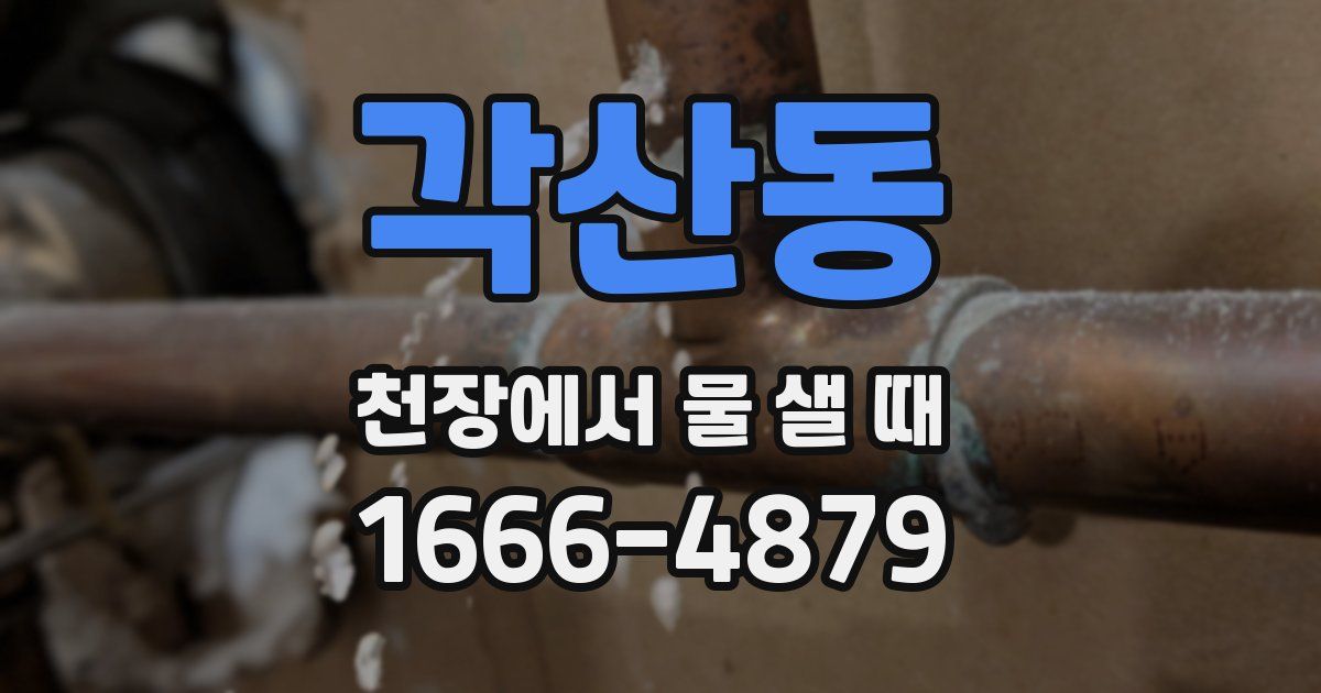각산동 천장에서 물 샐 때