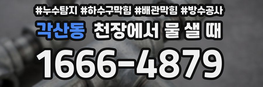 각산동 천장에서 물 샐 때