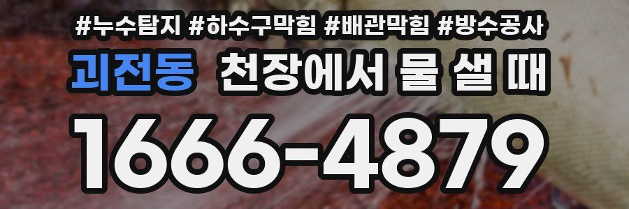 괴전동 천장에서 물 샐 때