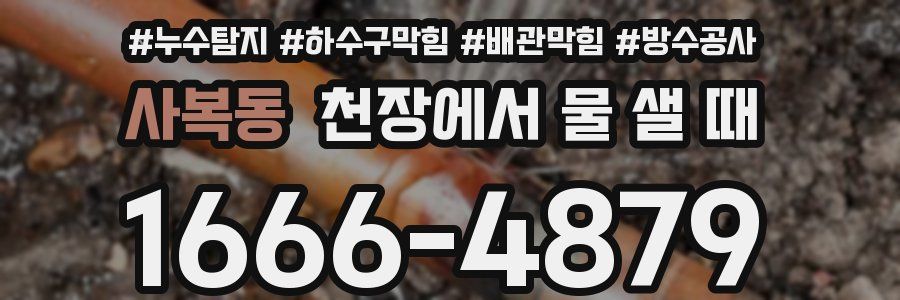 사복동 천장에서 물 샐 때