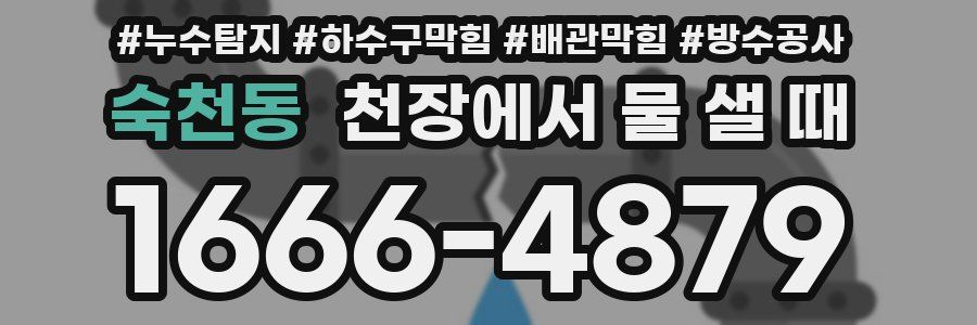 숙천동 천장에서 물 샐 때
