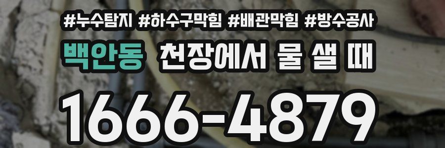 백안동 천장에서 물 샐 때