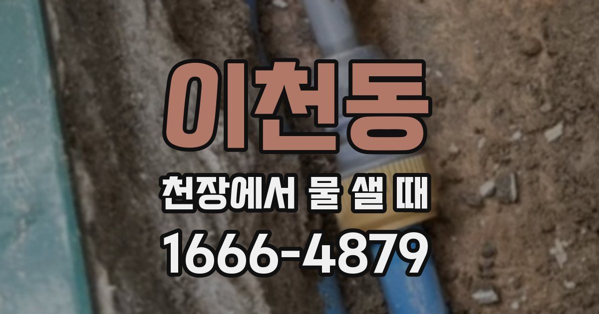 이천동 천장에서 물 샐 때