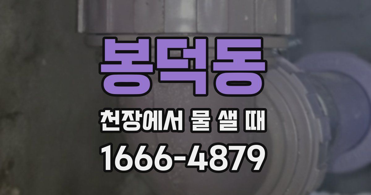 봉덕동 천장에서 물 샐 때
