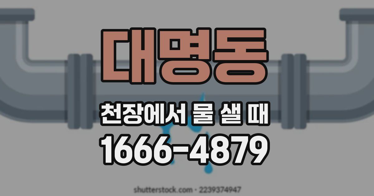 대명동 천장에서 물 샐 때