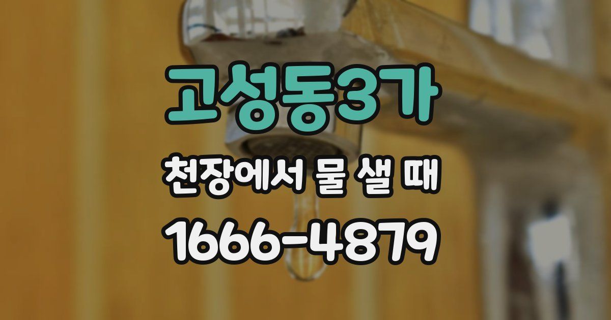 고성동3가 천장에서 물 샐 때