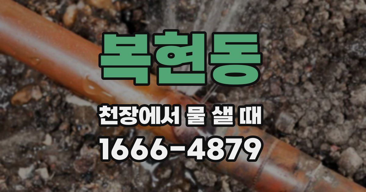 복현동 천장에서 물 샐 때