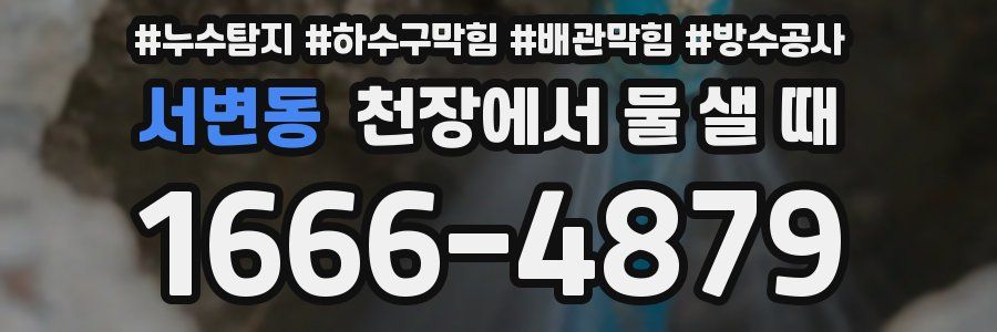 서변동 천장에서 물 샐 때