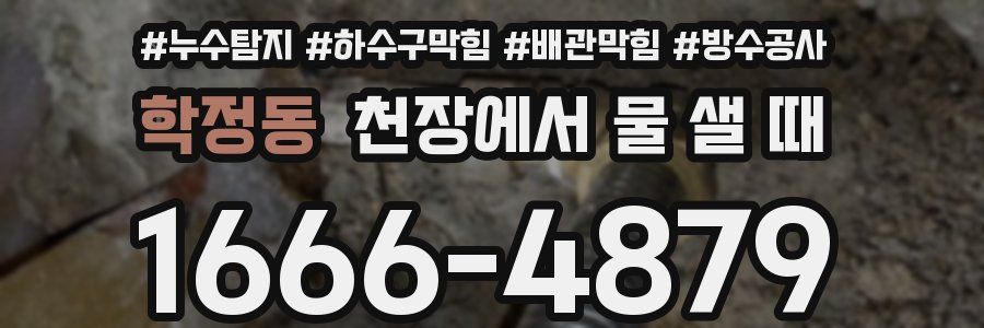 학정동 천장에서 물 샐 때