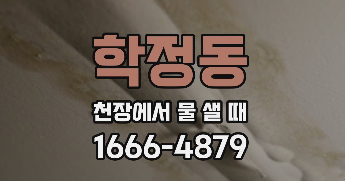 학정동 천장에서 물 샐 때