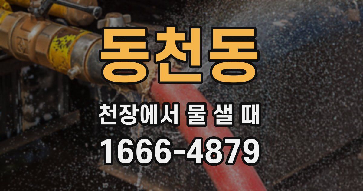 동천동 천장에서 물 샐 때