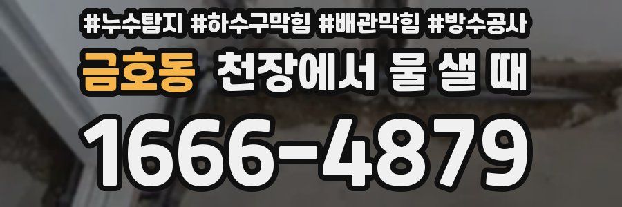 금호동 천장에서 물 샐 때