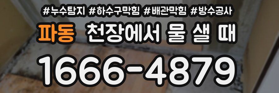 파동 천장에서 물 샐 때