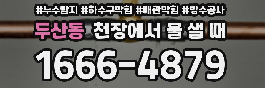 두산동 천장에서 물 샐 때