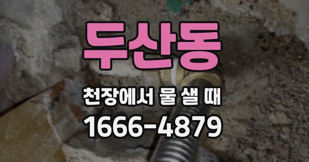 두산동 천장에서 물 샐 때