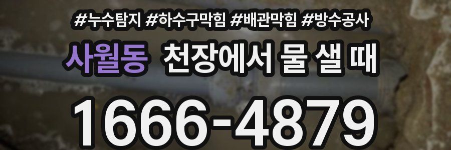 사월동 천장에서 물 샐 때