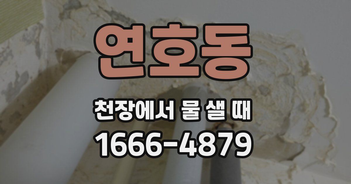 연호동 천장에서 물 샐 때