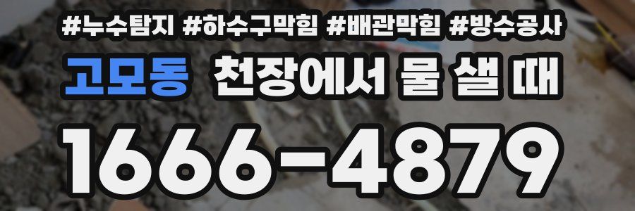 고모동 천장에서 물 샐 때