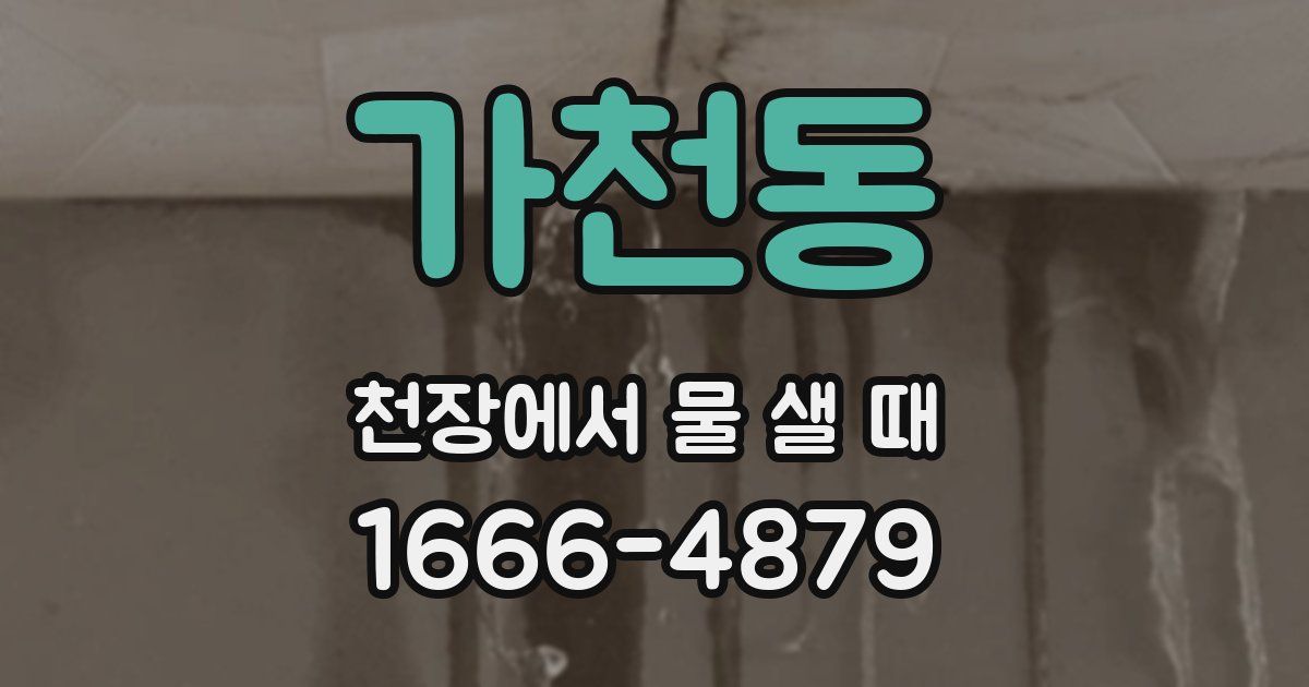 가천동 천장에서 물 샐 때
