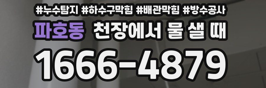 파호동 천장에서 물 샐 때