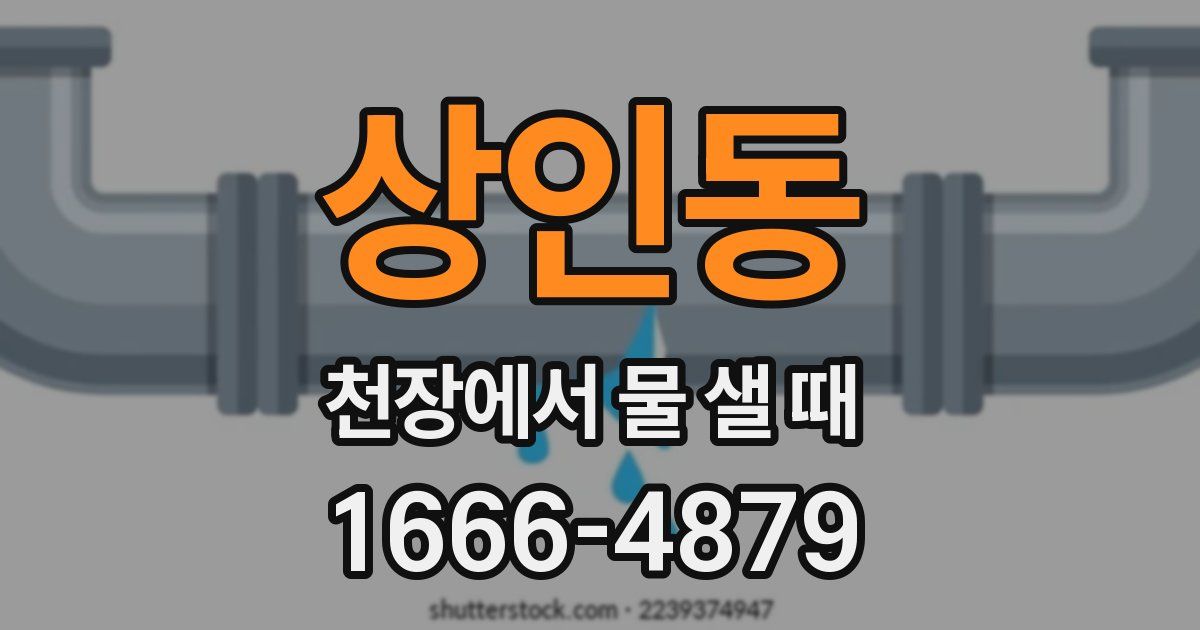 상인동 천장에서 물 샐 때