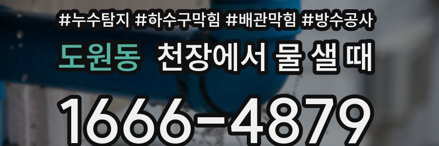 도원동 천장에서 물 샐 때