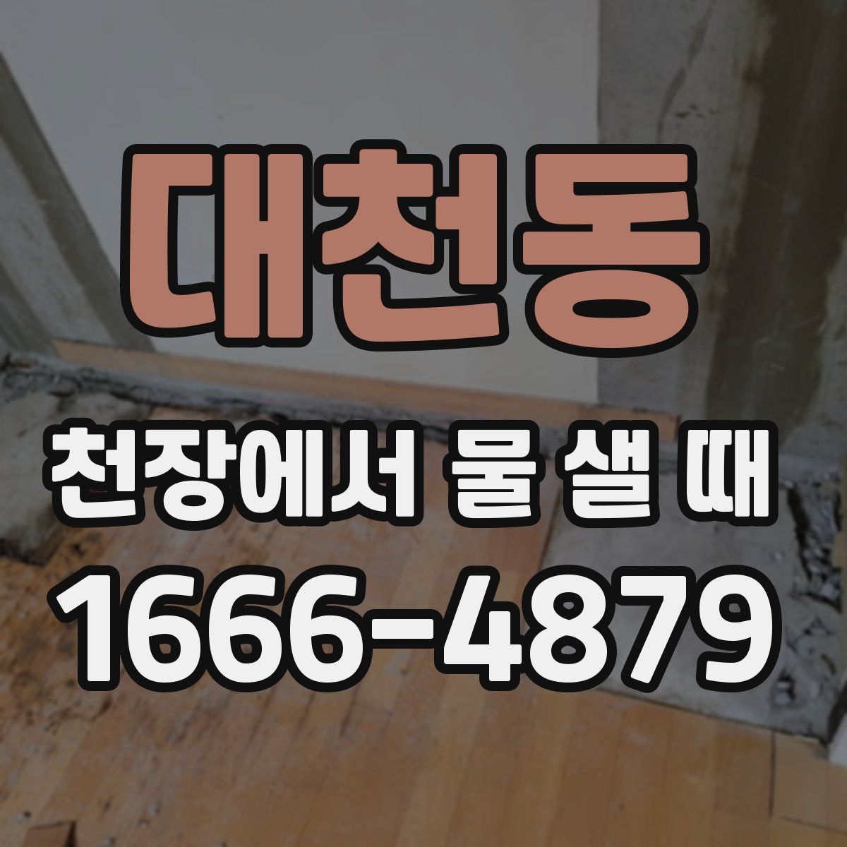 대천동 천장에서 물 샐 때