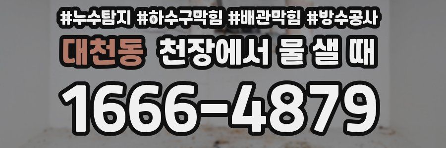 대천동 천장에서 물 샐 때