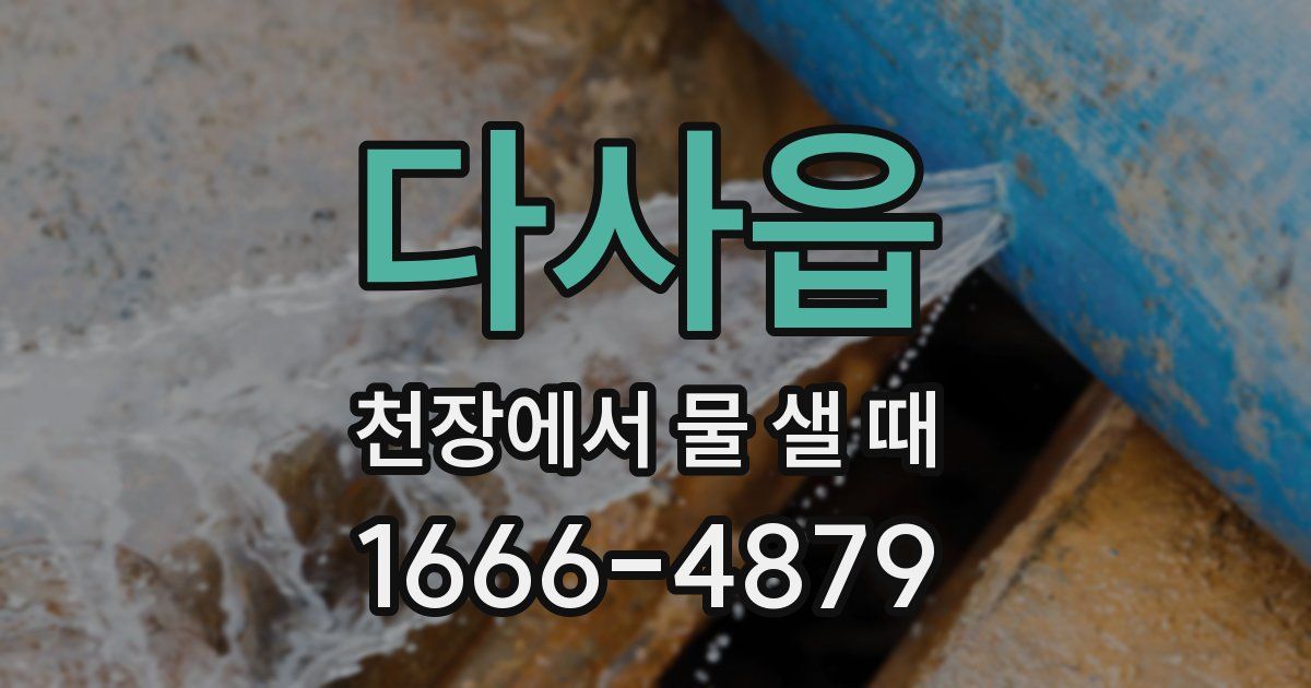 다사읍 천장에서 물 샐 때
