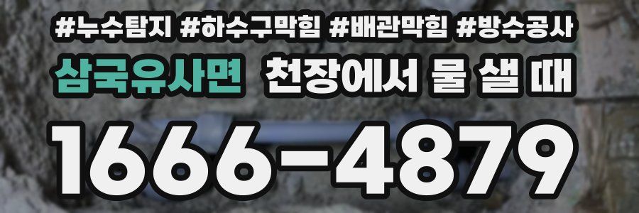 삼국유사면 천장에서 물 샐 때