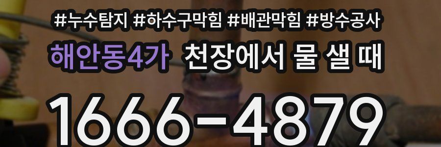 해안동4가 천장에서 물 샐 때