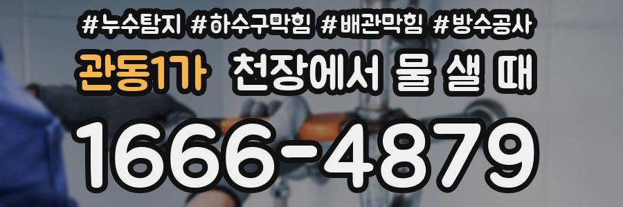 관동1가 천장에서 물 샐 때