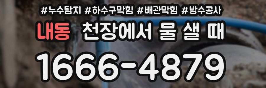 내동 천장에서 물 샐 때