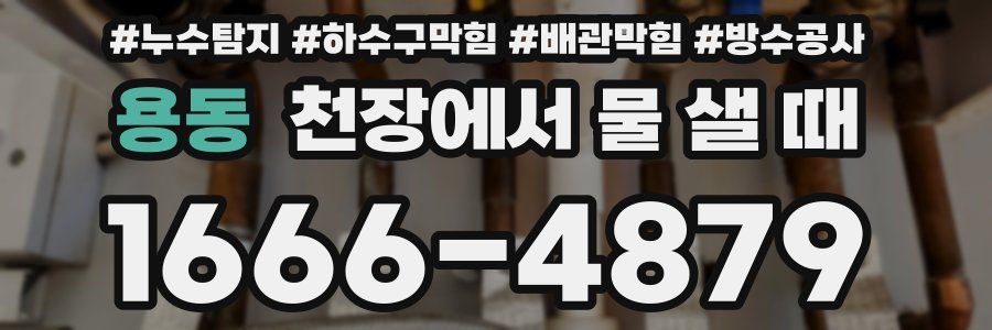 용동 천장에서 물 샐 때