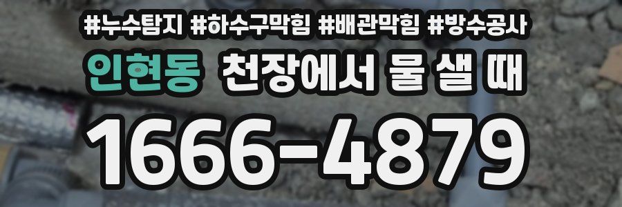 인현동 천장에서 물 샐 때
