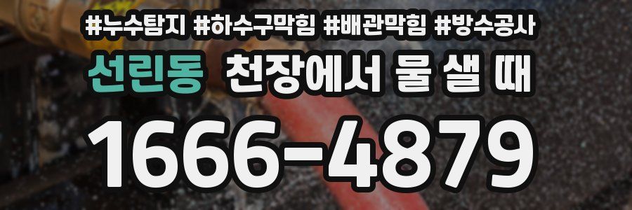 선린동 천장에서 물 샐 때