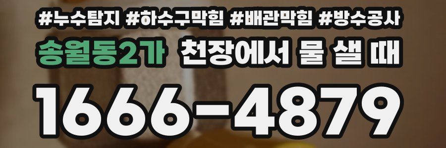 송월동2가 천장에서 물 샐 때
