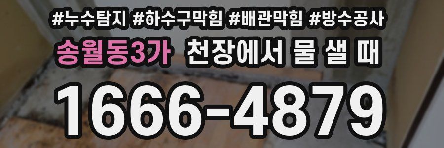 송월동3가 천장에서 물 샐 때