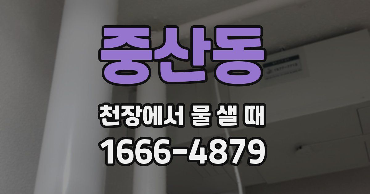 중산동 천장에서 물 샐 때