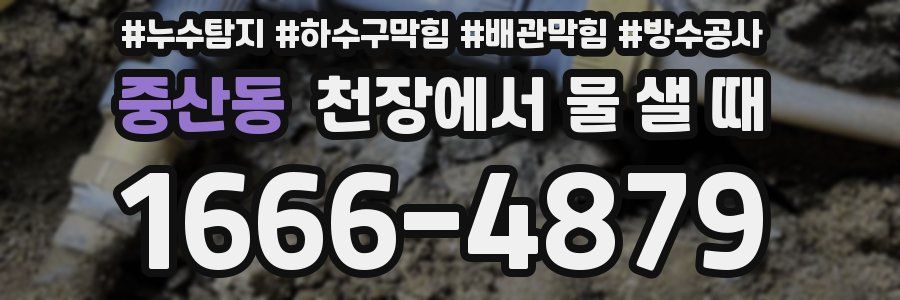 중산동 천장에서 물 샐 때