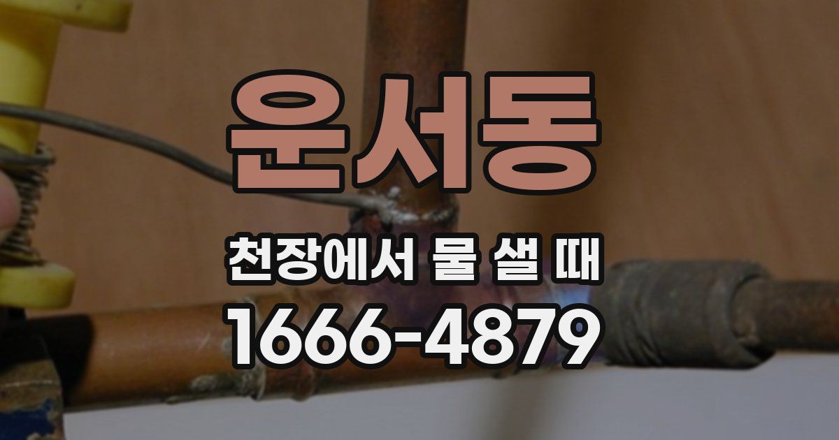 운서동 천장에서 물 샐 때