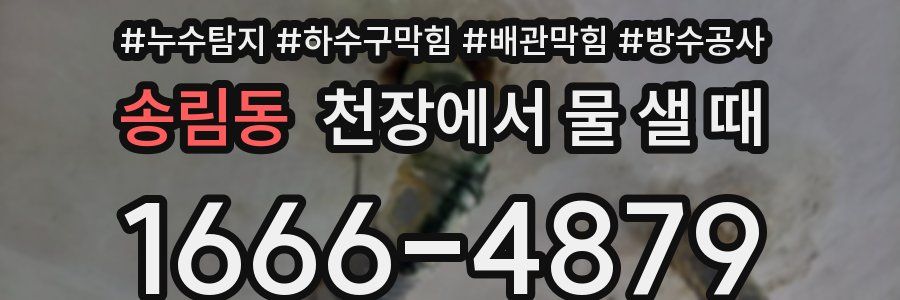 송림동 천장에서 물 샐 때