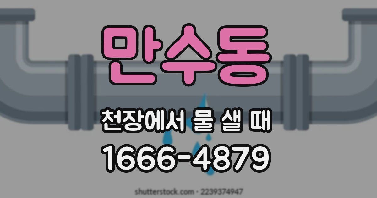 만수동 천장에서 물 샐 때