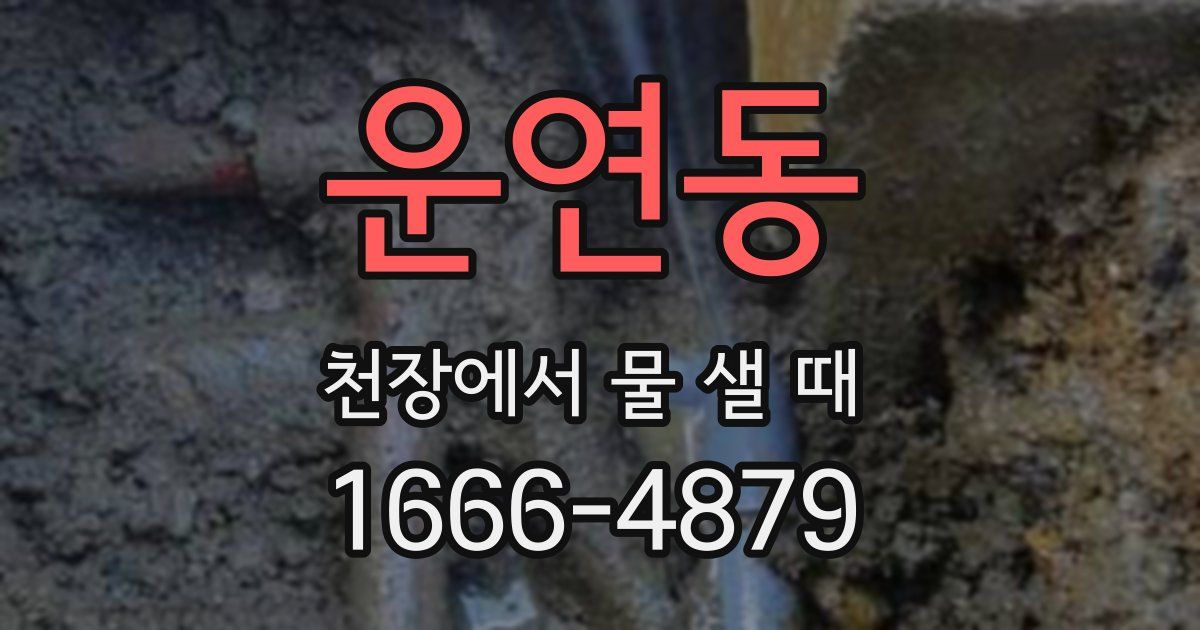 운연동 천장에서 물 샐 때