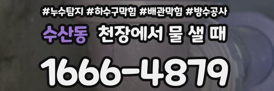 수산동 천장에서 물 샐 때