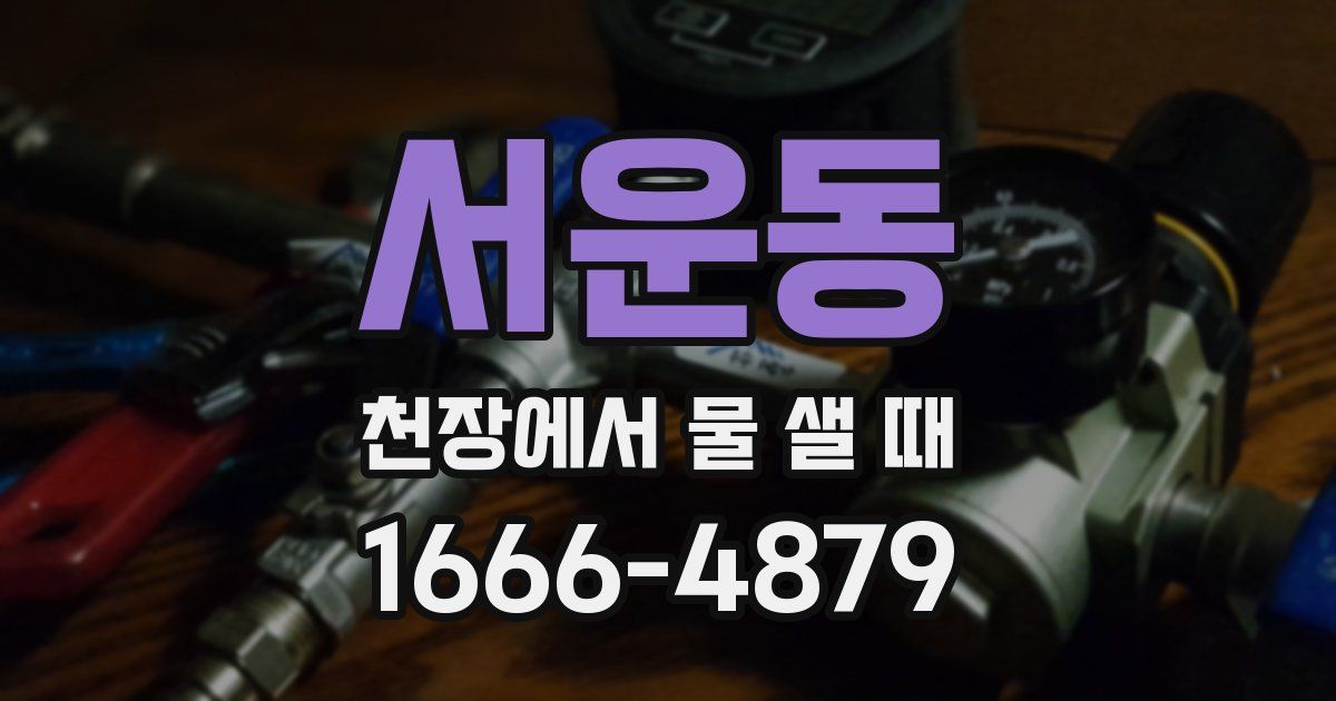 서운동 천장에서 물 샐 때