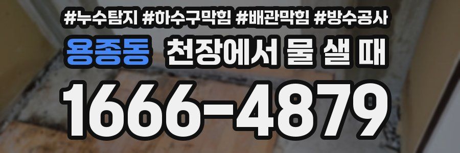 용종동 천장에서 물 샐 때